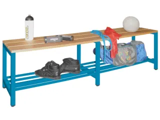 omkleedbank,LxD 1500x370mm,houten lijst beuken,onderstel RAL5012 - 2