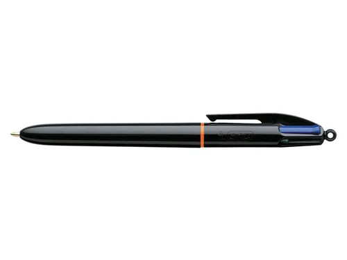 Balpen Bic 4kleuren Pro met ring medium zwart
