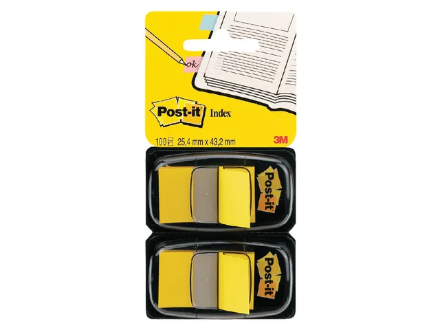 Indextabs 3M Post-it 680 25.4x43.2mm duopack geel