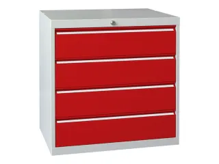 ladekast,HxBxD 800x715x600mm,4lade(n),cil.-slot,RAL7035,front RAL3000 - 2