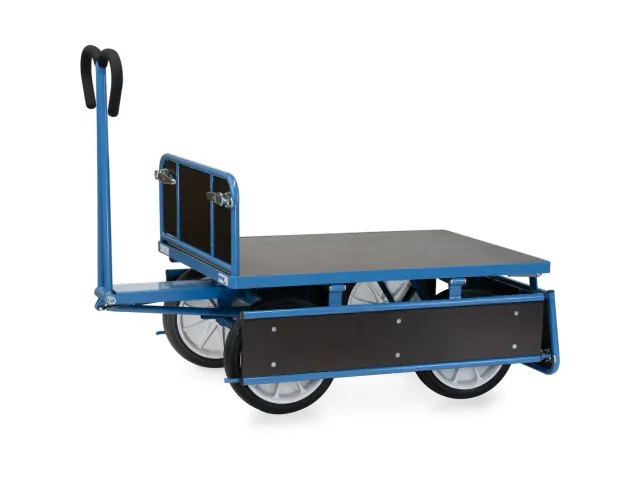 Handtrekwagens 6454v 1000kg 1200x800mm Houten Wanden Massief Rubber