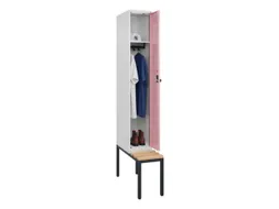 locker met bank,HxBxD 2120x300x815mm,1vak,vak B 300mm,draaigrendel