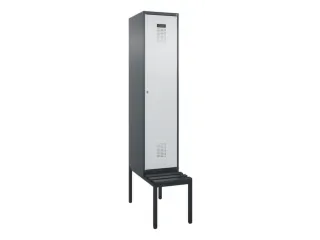locker met bank,voor scheiding van kleding,HxBxD 2120x400x815mm,1vak - 2
