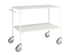 tafelwagen,draagverm. 150kg,2xstaalplaat,staaletage,wit,TPE-banden