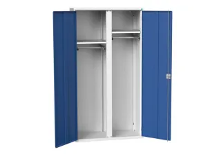 Lockerkast 2000x1050x550mm 2 vakken, dubbele vleugeldeur, RAL5010 - 1