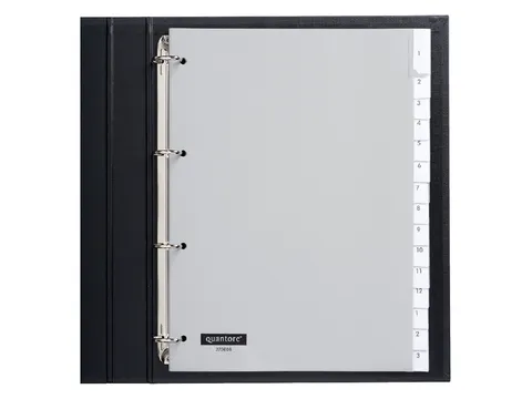 Tabbladen Quantore A4 4-Gaats 15-Delig Met Venster Onbedrukt Grijs Pp