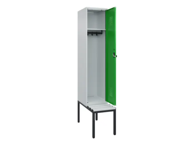 locker met bank,HxBxD 2120x400x815mm,1vak,vak B 400mm,draaigrendel
