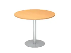 vergadertafel,HxØ 745x1000mm,rond,schotelvoet zilverkleurig,ronde bui