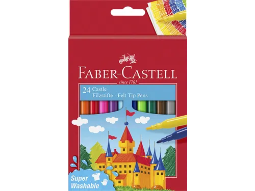 Viltstift Faber-Castell 24 stuks karton etui assorti