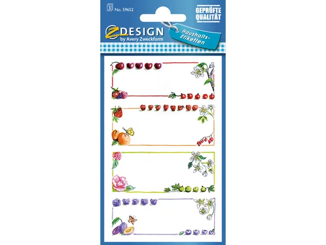 huishoudetiket Z-design Home pakje a 3 vel kader zacht fruit