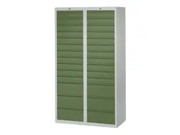 ladekast HxBxD 1800x1000x500mm 28laden RAL7035 front RAL6011