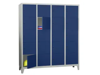lockerkast,HxBxD 1850x1600x500mm,4x5vakken,RAL7035,front RAL5010 - 2