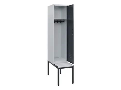 locker met bank,HxBxD 1950x400x815mm,1vak,vak B 400mm,draaigrendel