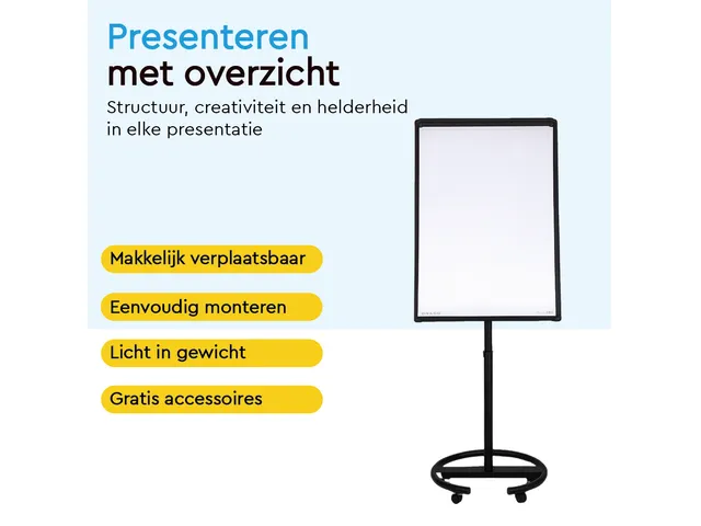 BRASQ Flipover Mobiel Deluxe 70x100cm Magnetisch Zwart met accessoires