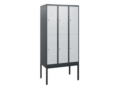 dubbeldekse locker,HxBxD 1950x900x500mm,3x2vak.,vak B 300mm,cil.-slot