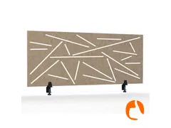 Akoestisch Bureaupaneel met patroon uitsnede 60x160cm Zand