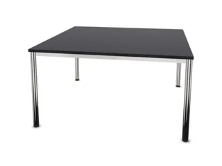 vergadertafel HxBxD 74x140x140cm vierkant 4voeten verchroomd CC-zwart - 1