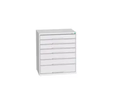 ladekast HxBxD 900x800x550mm 7laden romp RAL7035 front RAL7035