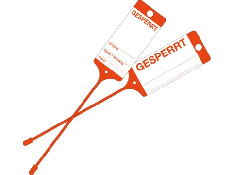 Goederenlabel PP rood “Afgezet” gelijnd