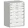 ladekast 1200x800x650mm 8laden zware lasten RAL7035 front RAL7035
