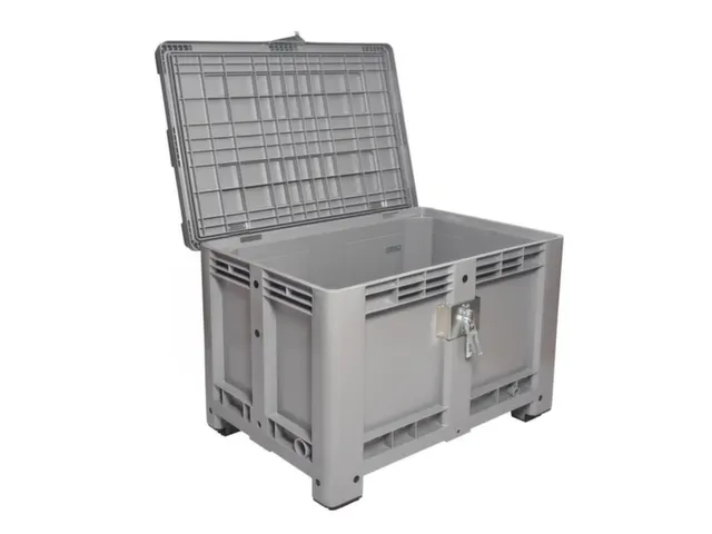 scharnierdeksel,PE,v. container met grote capaciteit inhoud 470l