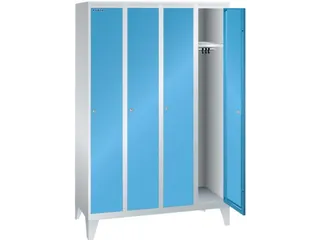 garderobekast,HxBxD 1850x1200x500mm,4vak,vak B 300mm,cil.-slot,voeten - 1