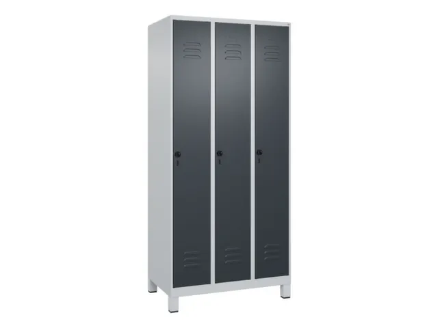 locker,HxBxD 1950x900x500mm,3vak,vak B 300mm,draaigrendel,voeten