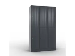 lockerkast cil.slot 1950x1150x540mm 3x2 vakken RAL7021 front RAL7021