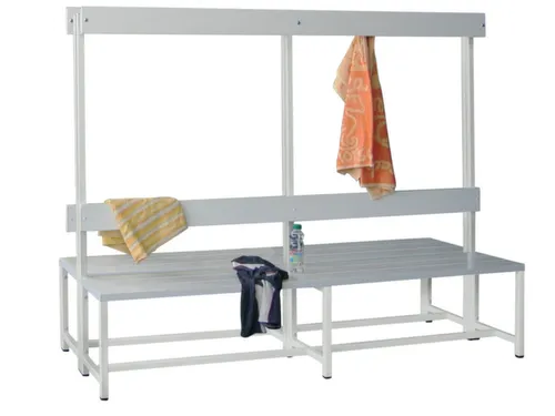 dubbele zitbank,HxLxD 1600x2000x770mm,onderstel RAL7035