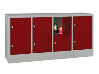 lockerkast,HxBxD 855x1600x500mm,4x2vakken,RAL7035,front RAL3000 - 2
