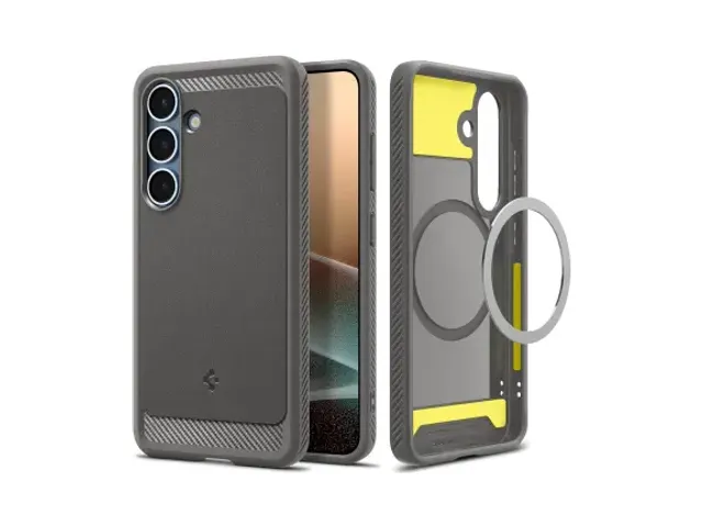 Rugged Armor MagFit Samsung Galaxy S25 Hoesje Marmer Grijs