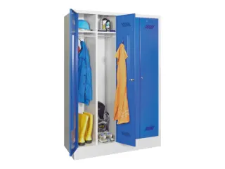 garderobekast,HxBxD 1850x1170x500mm,4vak,RAL7035,front RAL5010 - 2
