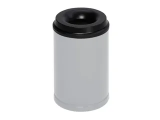 prullenmand zelfblussend 15 liter HxØ 370x250mm kop zwart grijs - 1