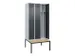 locker met bank,voor scheiding van kleding,HxBxD 2120x900x815mm,3vak
