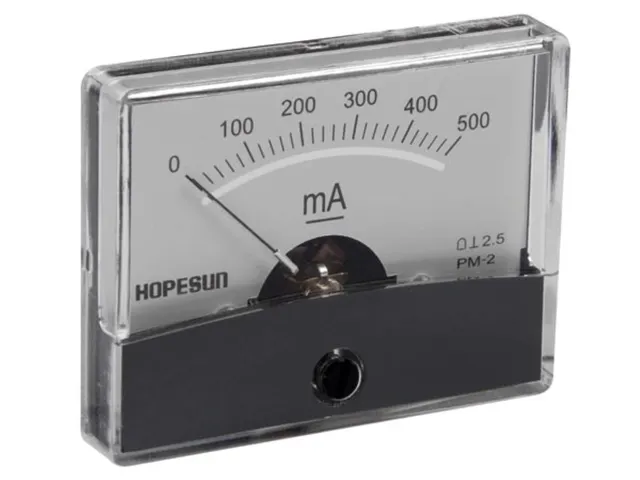Analoge Paneelmeter Voor DC Stroommetingen 500mA CC / 60x47mm
