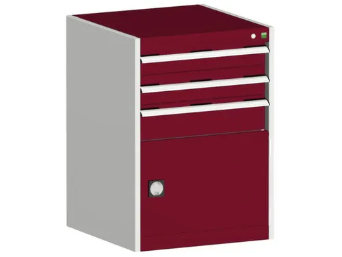 ladekast HxBxD 900x650x650mm 3laden RAL7035 front RAL3004