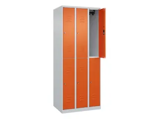 dubbeldekse locker,HxBxD 1850x750x500mm,3x2vak.,vak B 250mm,cil.-slot - 2