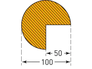 hoekbescherming,cirkel,LxØ 1000x100mm,EVAC-schuim,geel/zwart - 7