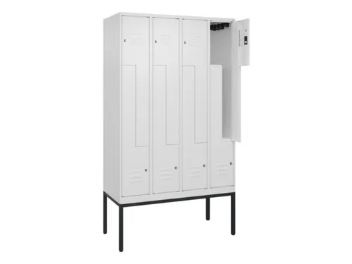 Z-garderobekast,HxBxD 2120x1200x500mm,vak B 150/300mm,cil.-slot