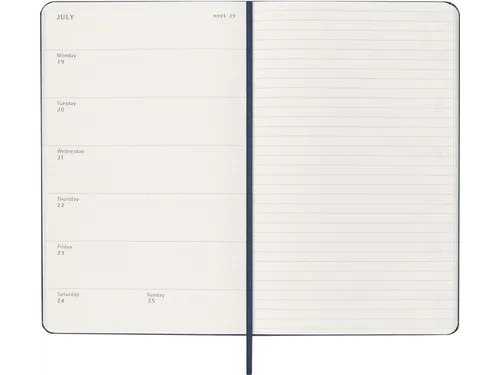 Agenda 2027 Moleskine 12M Weekly 7dag/1pagina large hc sapphire blue