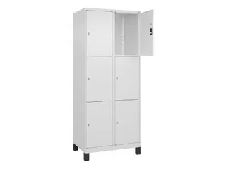 lockerkast,HxBxD 1950x800x500mm,2x3vakken,vak B 400mm,cil.-slot,voeten - 1
