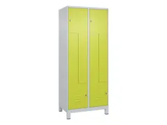 Z-garderobekast,HxBxD 1950x800x500mm,vak B 200/400mm,cil.-slot,voeten