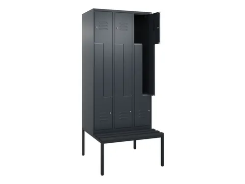 Z-garderobekast,HxBxD 2120x900x815mm,6vak,vak B 300mm,cil.-slot