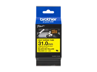 Brother HSe-661E krimpkous tapecassette zwart op geel 31mm - 1