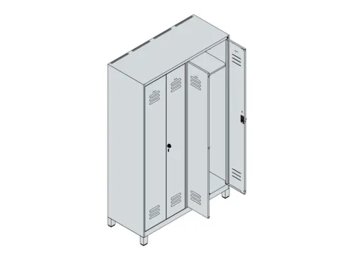 PBM-locker,HxBxD 1950x1200x500mm,4vak,vak B 300mm,draaigrendel