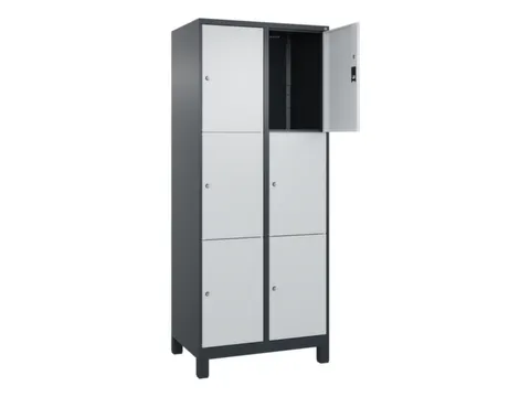 lockerkast,HxBxD 1950x800x500mm,2x3vakken,vak B 400mm,cil.-slot,voeten