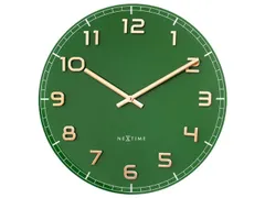 Wandklok Nextime dia 40cm Groen glas/Aluminium Classy Medium