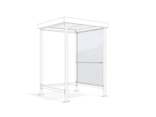 Zijwand voor rokersoverkapping rechts/links polycarbonaat bouwframe ve - 3