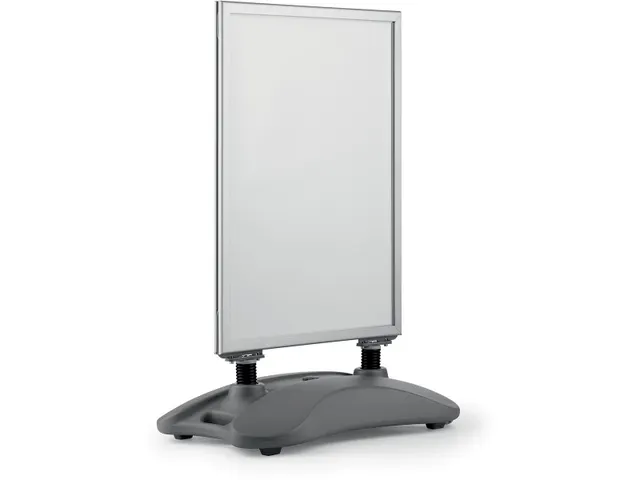 Durable stoepbord Heavy Base, uit aluminium, zilver, ft A1, met watert