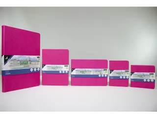 Schetsboek Kangaro 12x12cm hot pink PU HC 80 vel 140gr roomwit met ela - 12